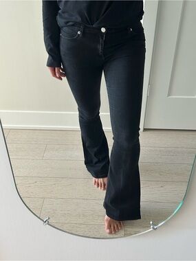 1017 ALYX 9SM Black Stretch Denim Extreme Bell Bottom Flare Jeans Size 29